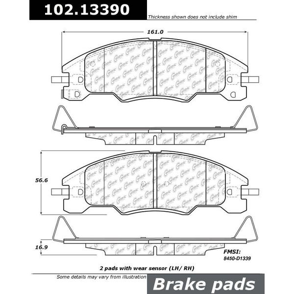 Centric Parts CTEK Brake Pads, 102.13390 102.13390
